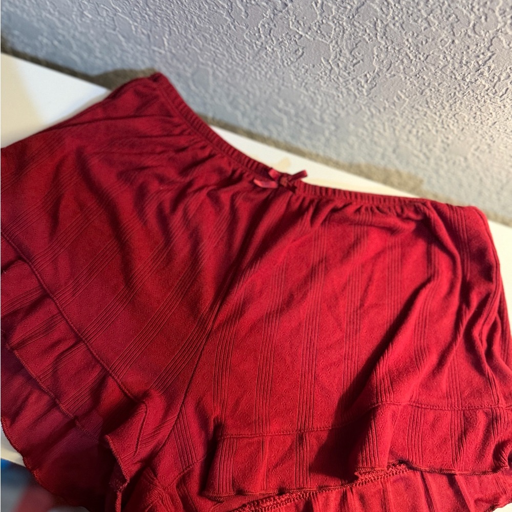 Red Ruffled Shorts